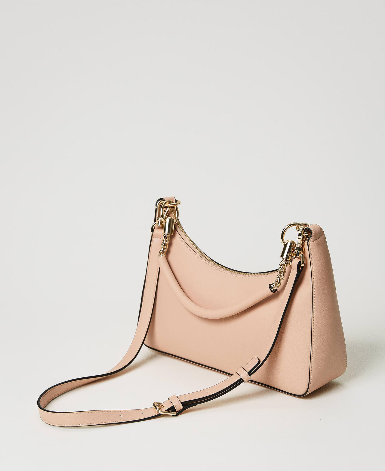 Hobo bag with torchon chains "Candy Peach" Pink Woman 231TB7241_00867_03
