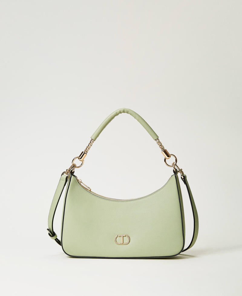 Hobo bag with torchon chains Light Sage Woman 231TB7241_10454_01