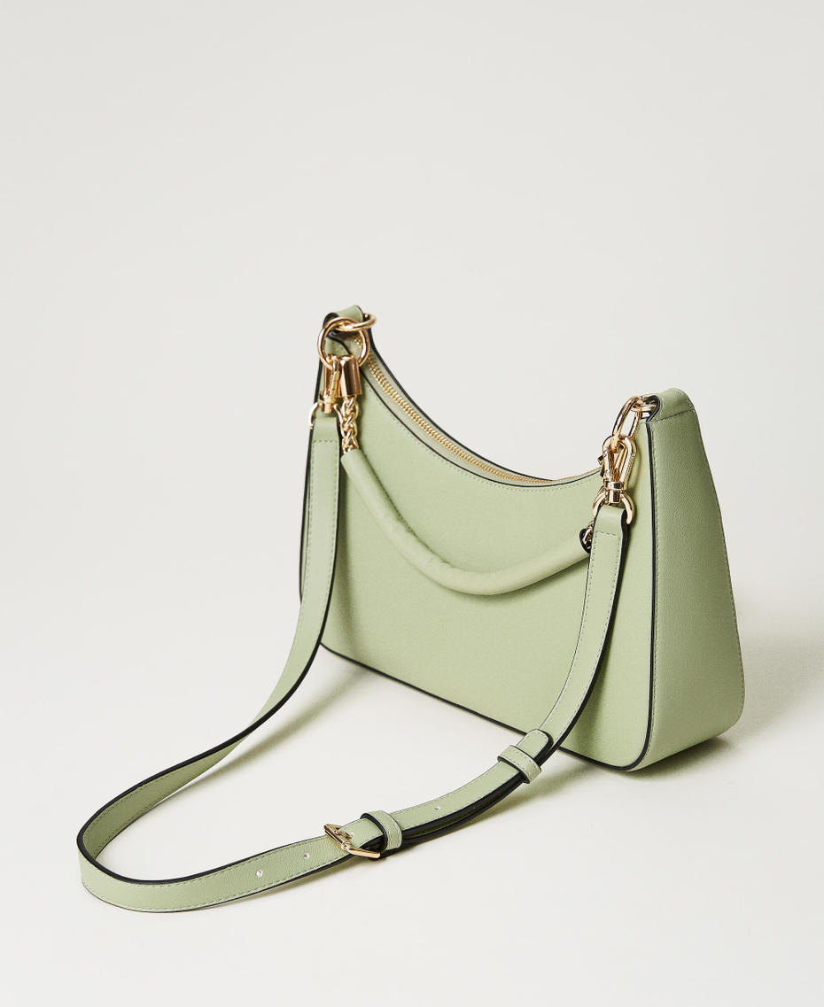 Hobo bag with torchon chains Light Sage Woman 231TB7241_10454_03