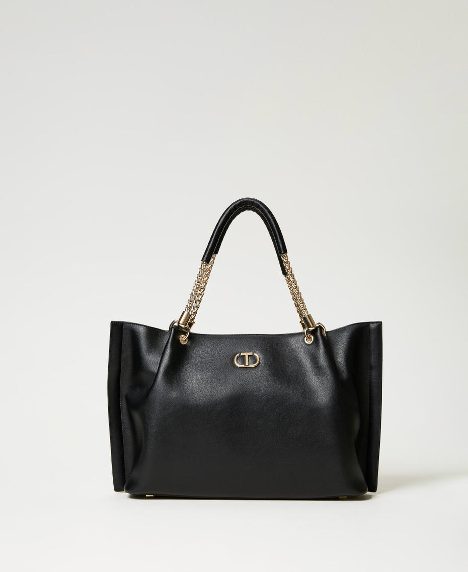 Shopper with torchon chains Black Woman 231TB7242_00006_01