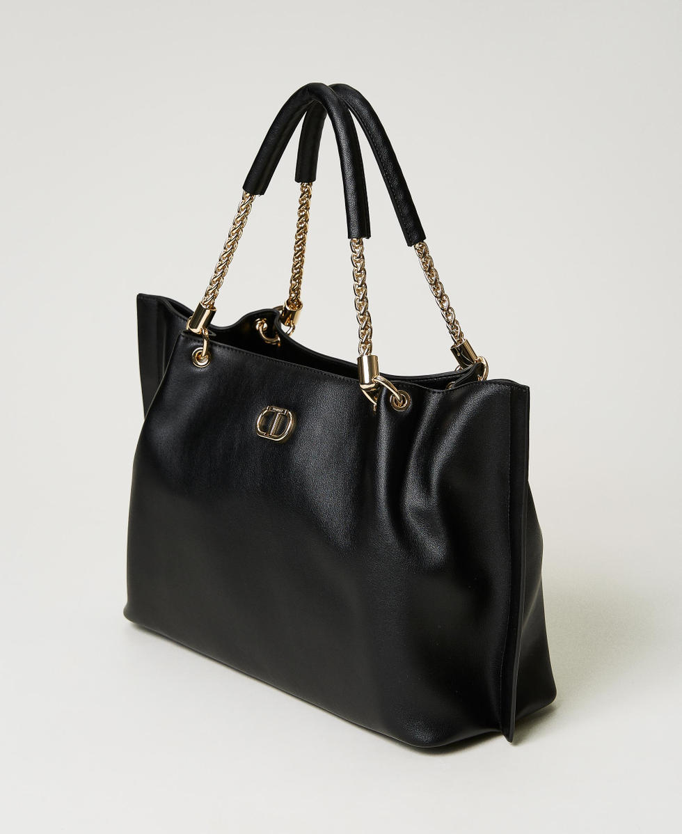 Borsa shopper con catene torchon Donna Nero TWINSET Milano