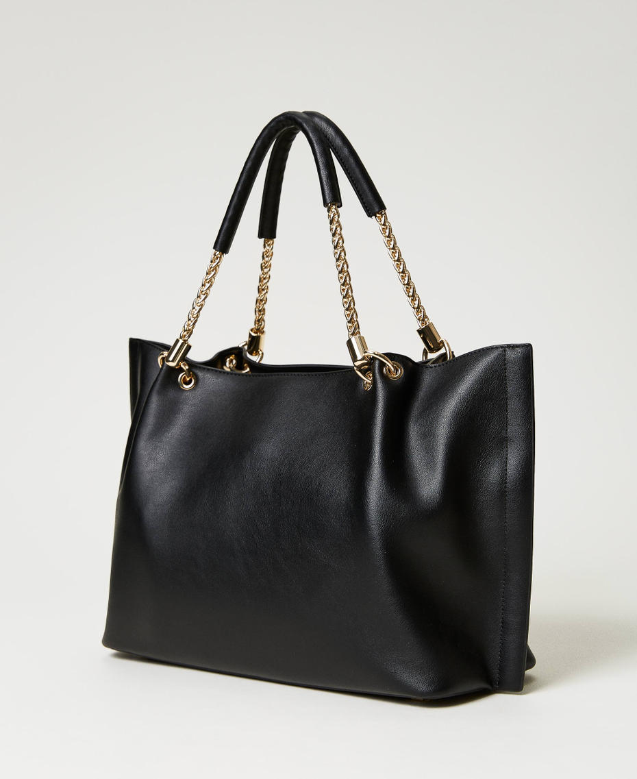 Shopper with torchon chains Black Woman 231TB7242_00006_03