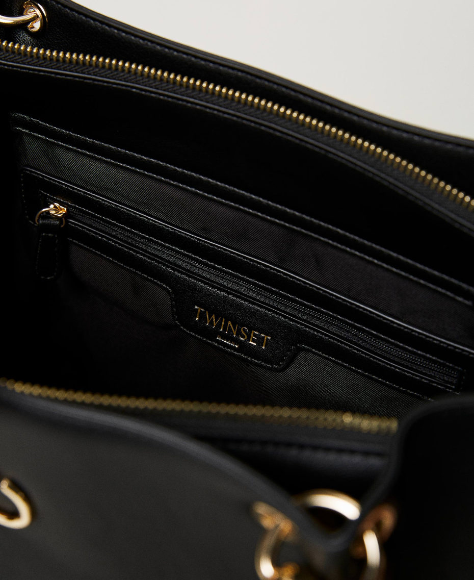 Shopper with torchon chains Black Woman 231TB7242_00006_04