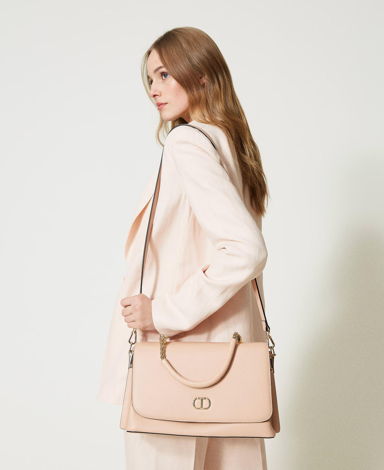 Top handle bag with torchon chains "Candy Peach" Pink Woman 231TB7244_00867_0S