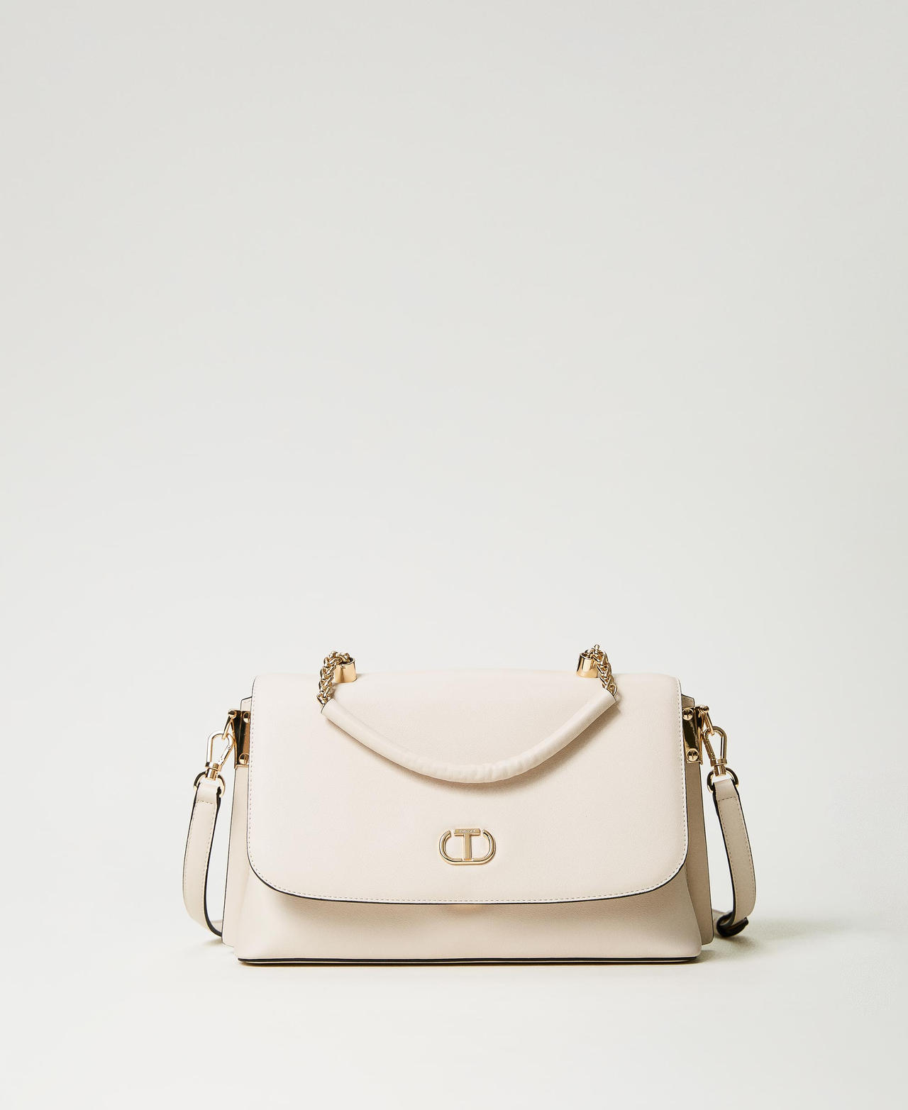 Top handle bag with torchon chains Woman, White | TWINSET Milano