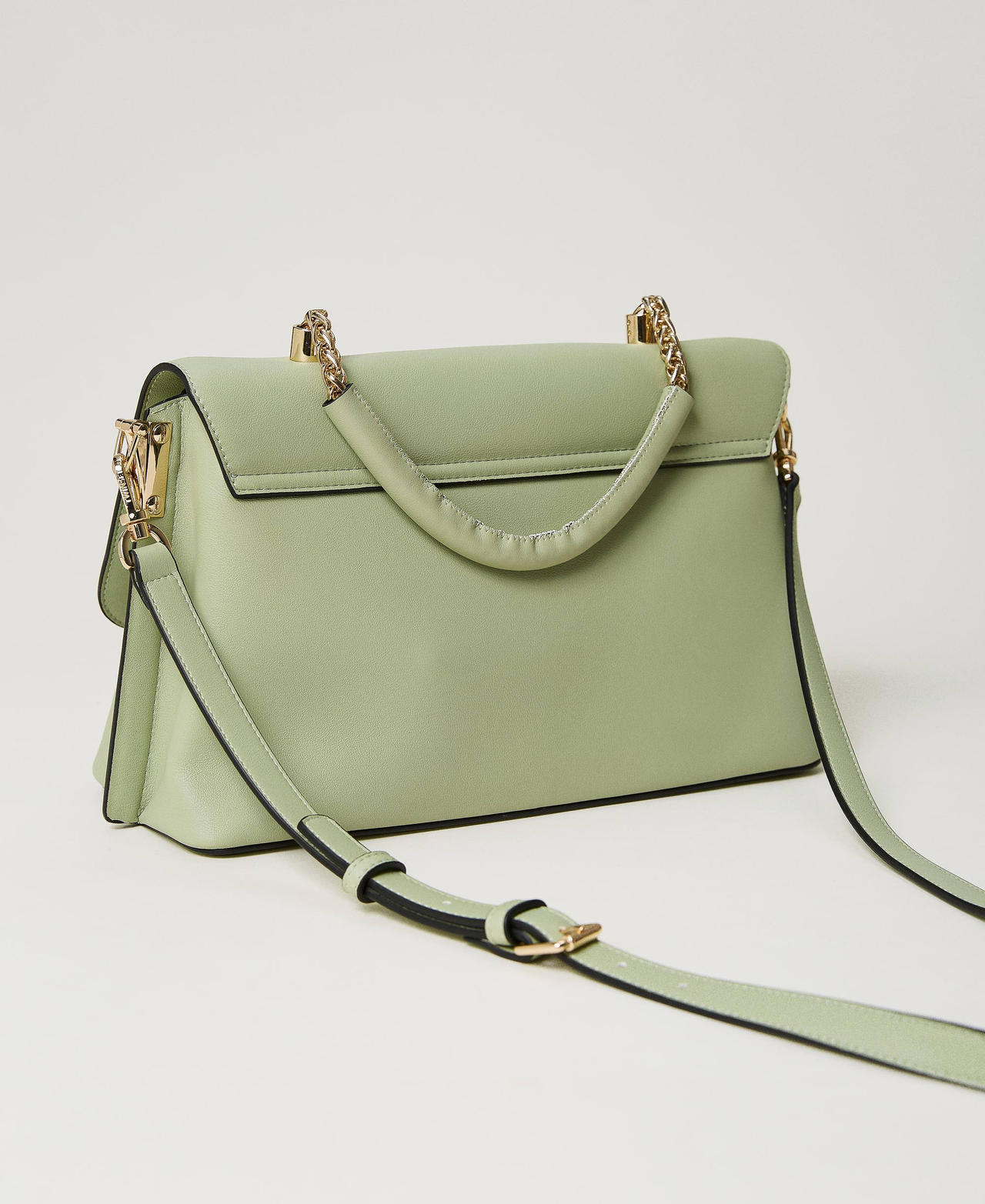 Top handle bag with torchon chains Light Sage Woman 231TB7244_10454_03