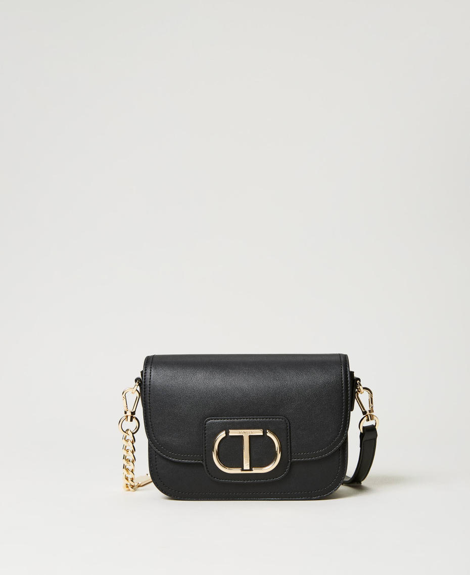‘Awhi’ shoulder bag with Oval T Black Woman 231TB7250-01