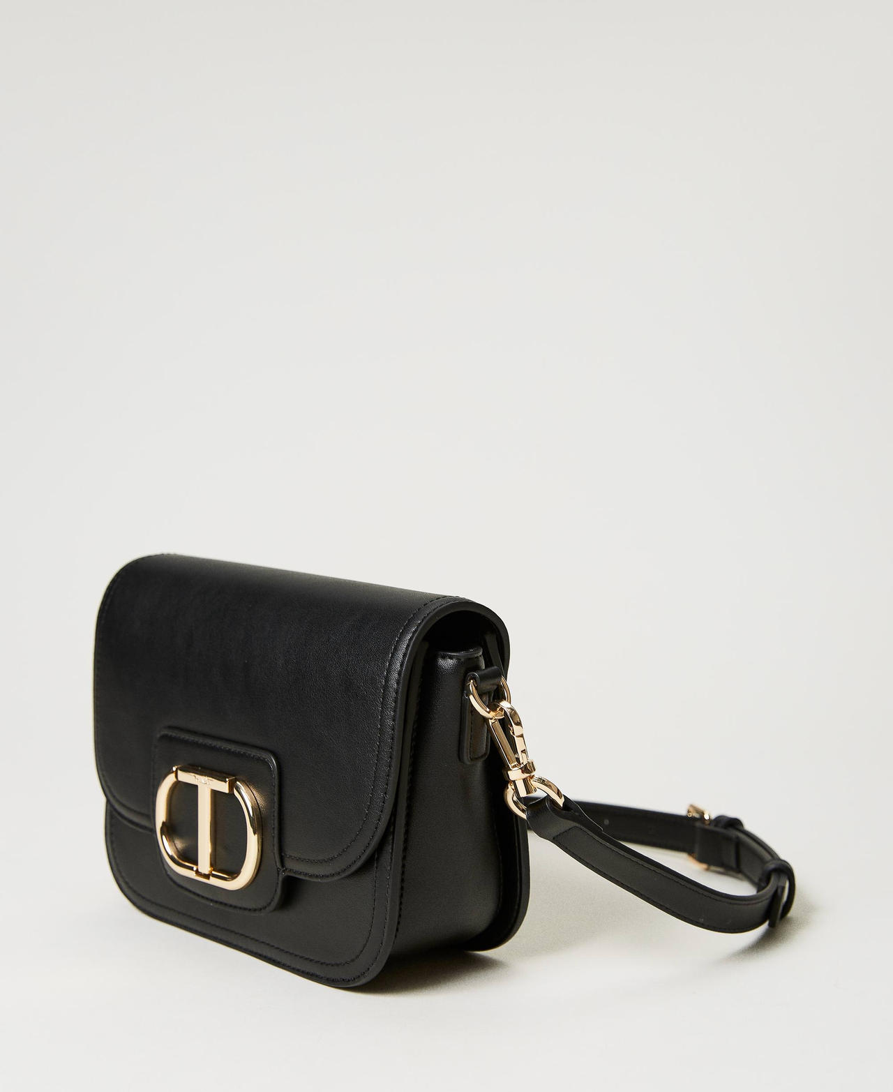 ‘Awhi’ shoulder bag with Oval T Black Woman 231TB7250-02
