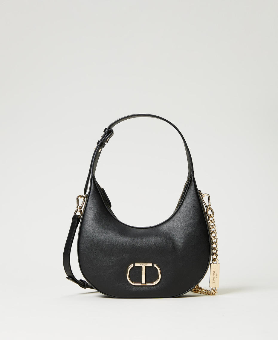 Borsa a tracolla ‘Moon’ con Oval T Nero Donna 231TB7254_00006_01