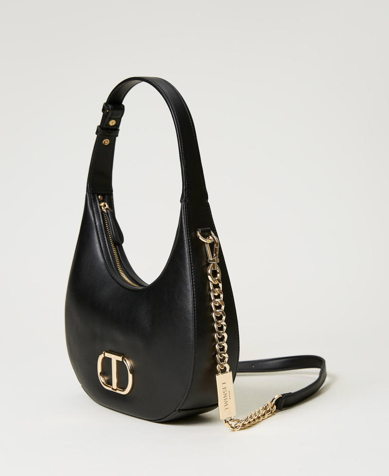 Borsa a tracolla ‘Moon’ con Oval T Nero Donna 231TB7254_00006_02