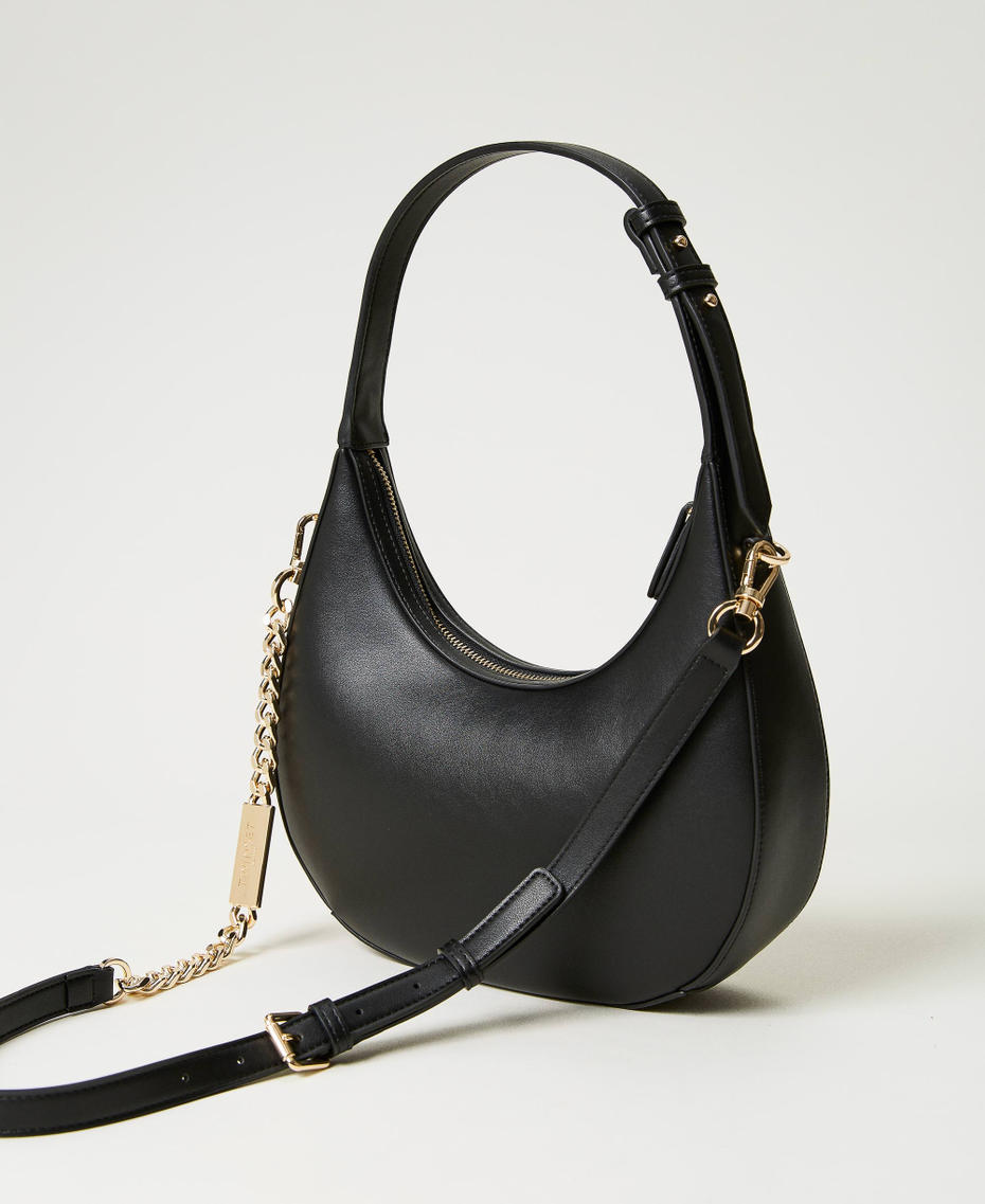 Borsa a tracolla ‘Moon’ con Oval T Nero Donna 231TB7254_00006_03