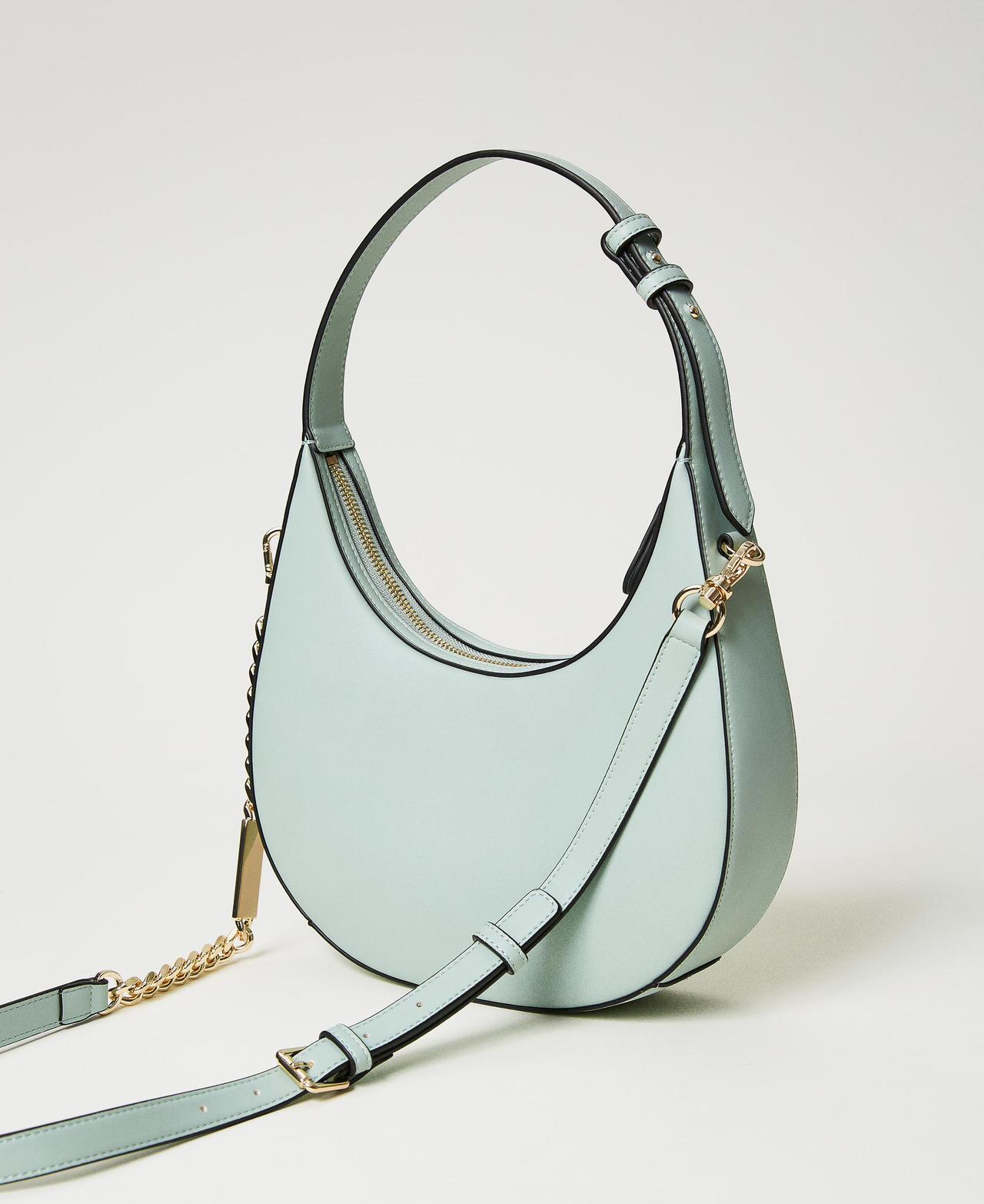 &lsquo;Moon&rsquo; shoulder bag with Oval T Agave Green Woman 231TB7254_00625_03