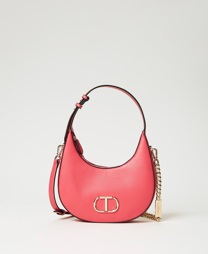 ‘Moon’ shoulder bag with Oval T "Cradle Pink" Woman 231TB7254-01