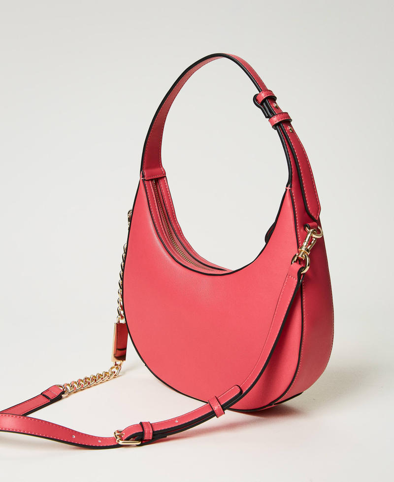 ‘Moon’ shoulder bag with Oval T "Cradle Pink" Woman 231TB7254-03