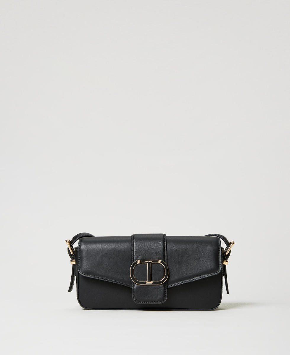 Bolso negro bandolera grande hot sale