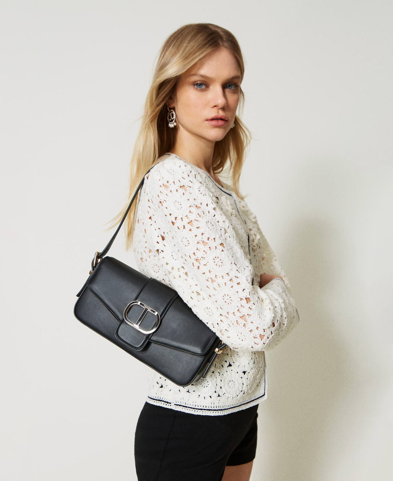 Borsa a tracolla ‘Amie’ grande in pelle