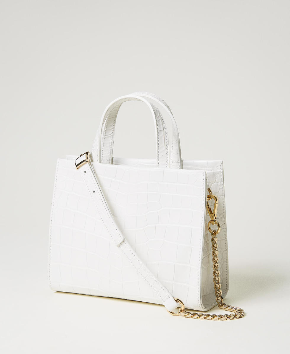 White croc print bag outlet