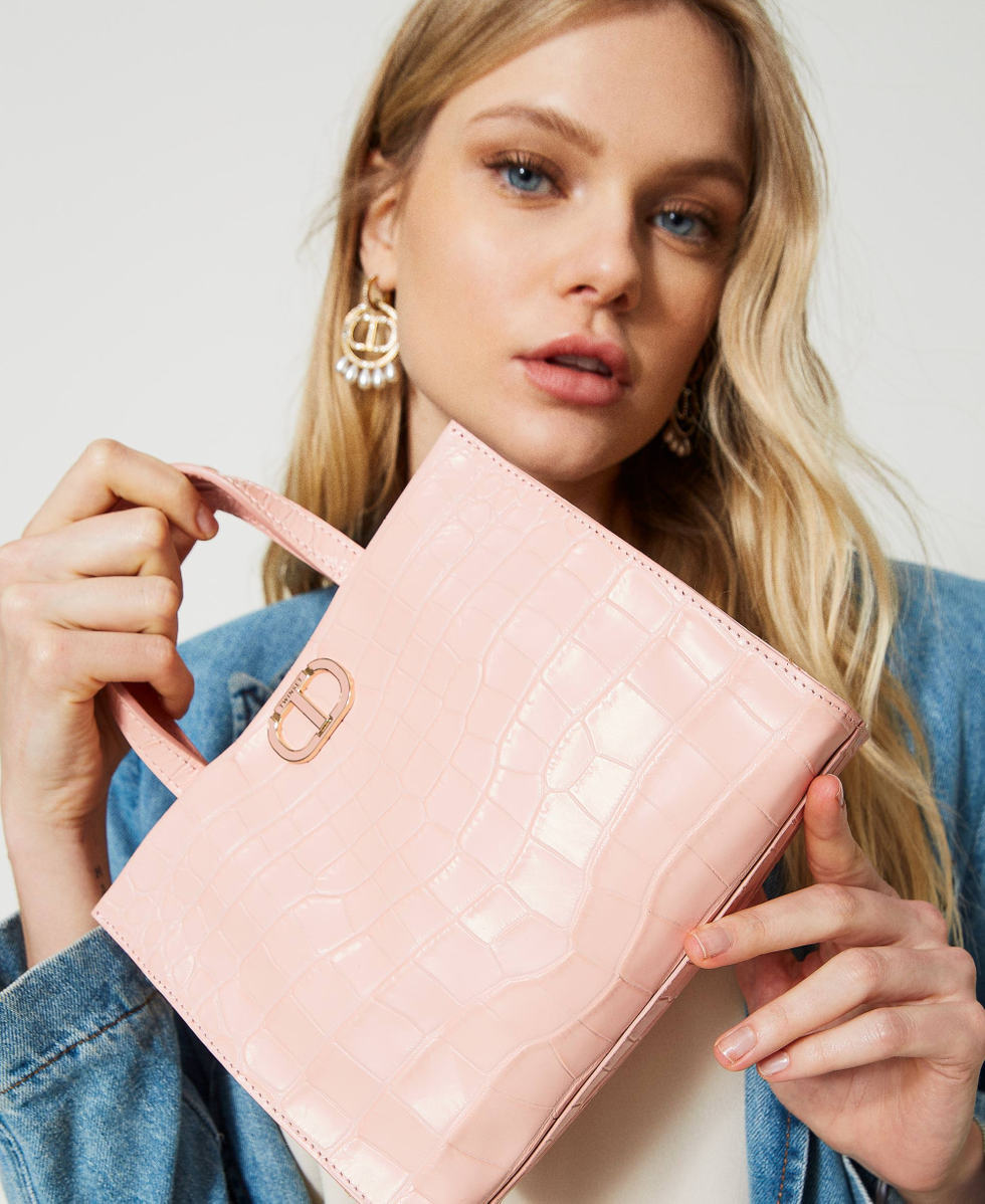 Pink crocodile online bag