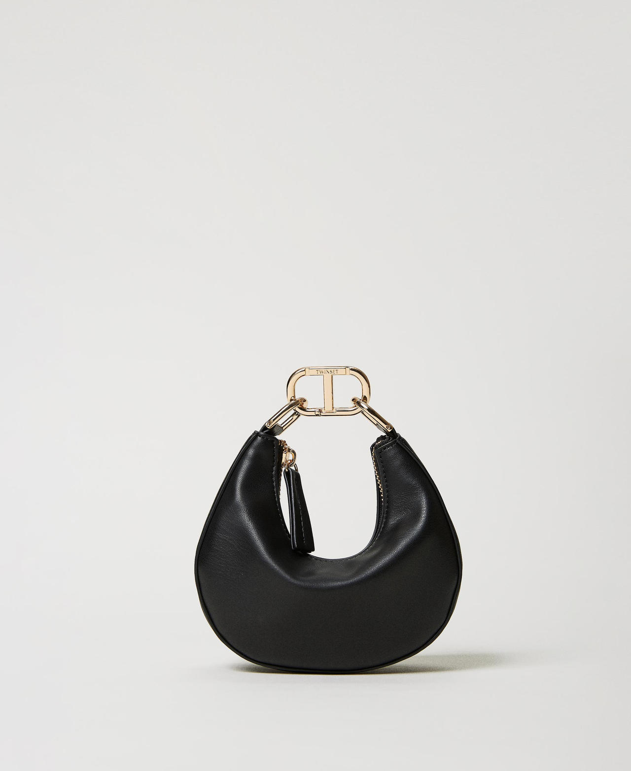Mini Croissant' bag with Oval T closure Woman, Black