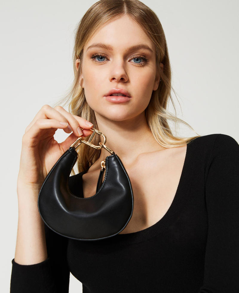 ‘Mini Croissant’ bag with Oval T closure Black Woman 231TB7360_00006_0S