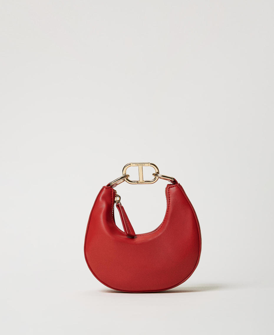 ‘Mini Croissant’ bag with Oval T closure Poppy Red Woman 231TB7360_00456_01