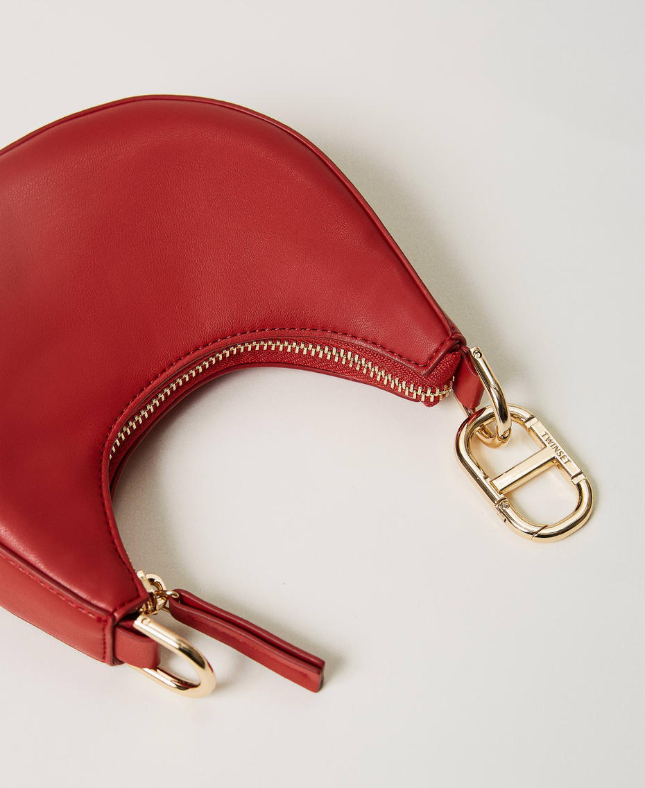 ‘Mini Croissant’ bag with Oval T closure Poppy Red Woman 231TB7360_00456_03
