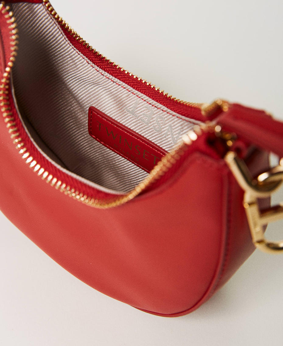 ‘Mini Croissant’ bag with Oval T closure Poppy Red Woman 231TB7360_00456_04