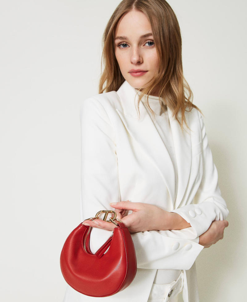 ‘Mini Croissant’ bag with Oval T closure Poppy Red Woman 231TB7360_00456_0S