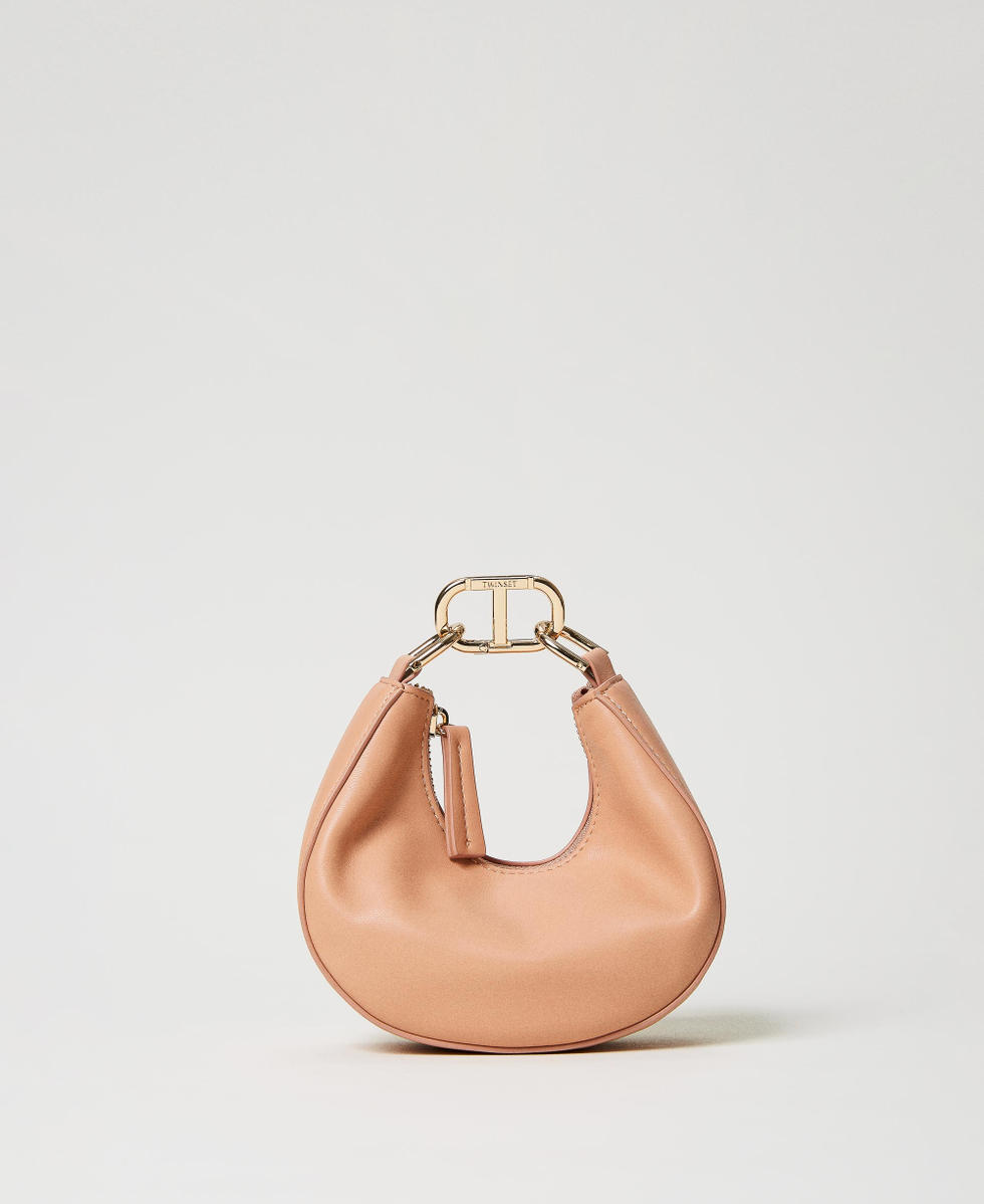 Mini Croissant bag with Oval T closure Woman Black TWINSET Milano