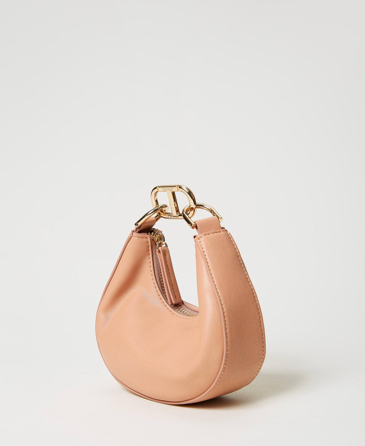 Tasche „Mini Croissant“ mit Oval T-Verschluss Pink Mousse Frau 231TB7360_03895_02