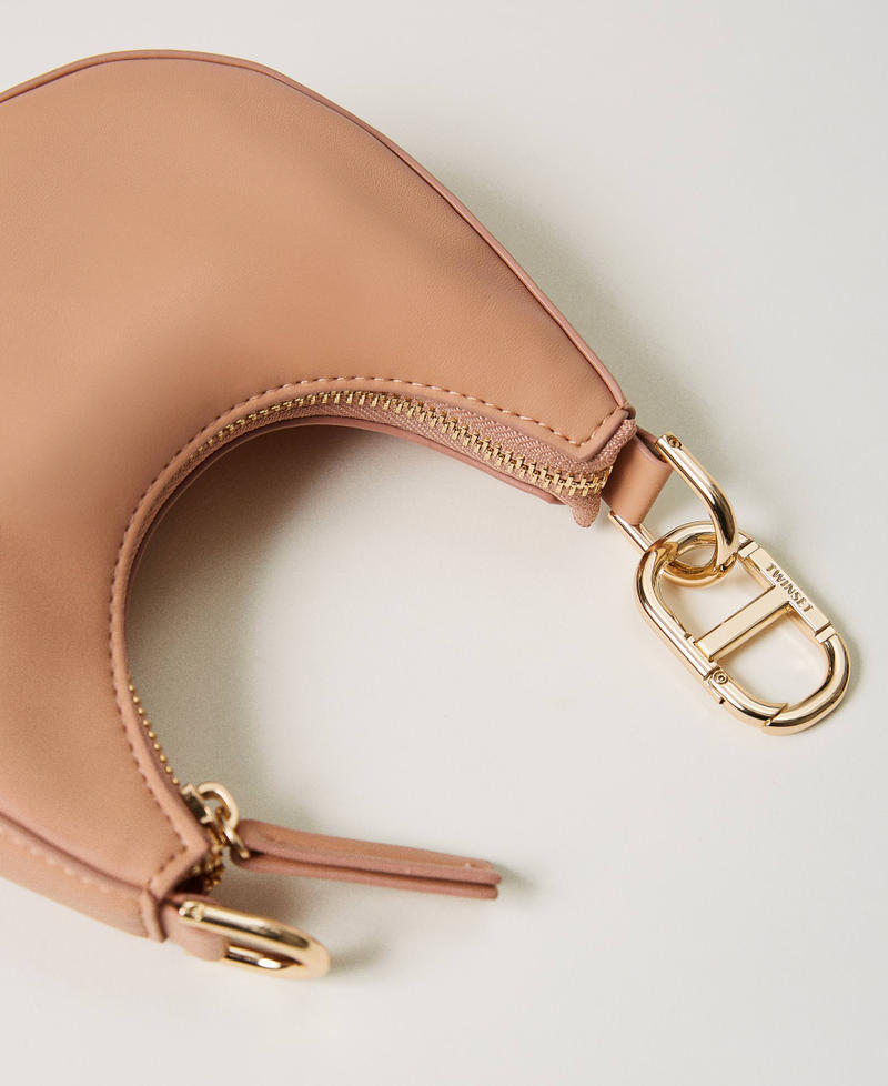 Tasche „Mini Croissant“ mit Oval T-Verschluss Pink Mousse Frau 231TB7360_03895_03