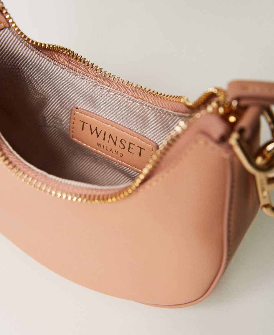 Tasche „Mini Croissant“ mit Oval T-Verschluss Pink Mousse Frau 231TB7360_03895_04