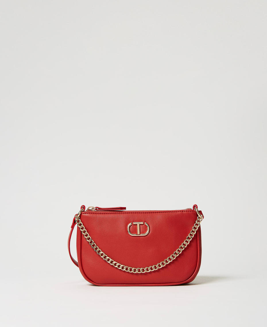 Borsa a tracolla ‘Petite’ con Oval T Rosso Papavero Donna 231TB7361_00456_01