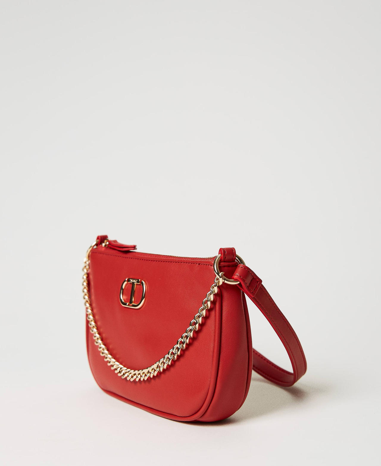 Borsa a tracolla ‘Petite’ con Oval T Rosso Papavero Donna 231TB7361_00456_02