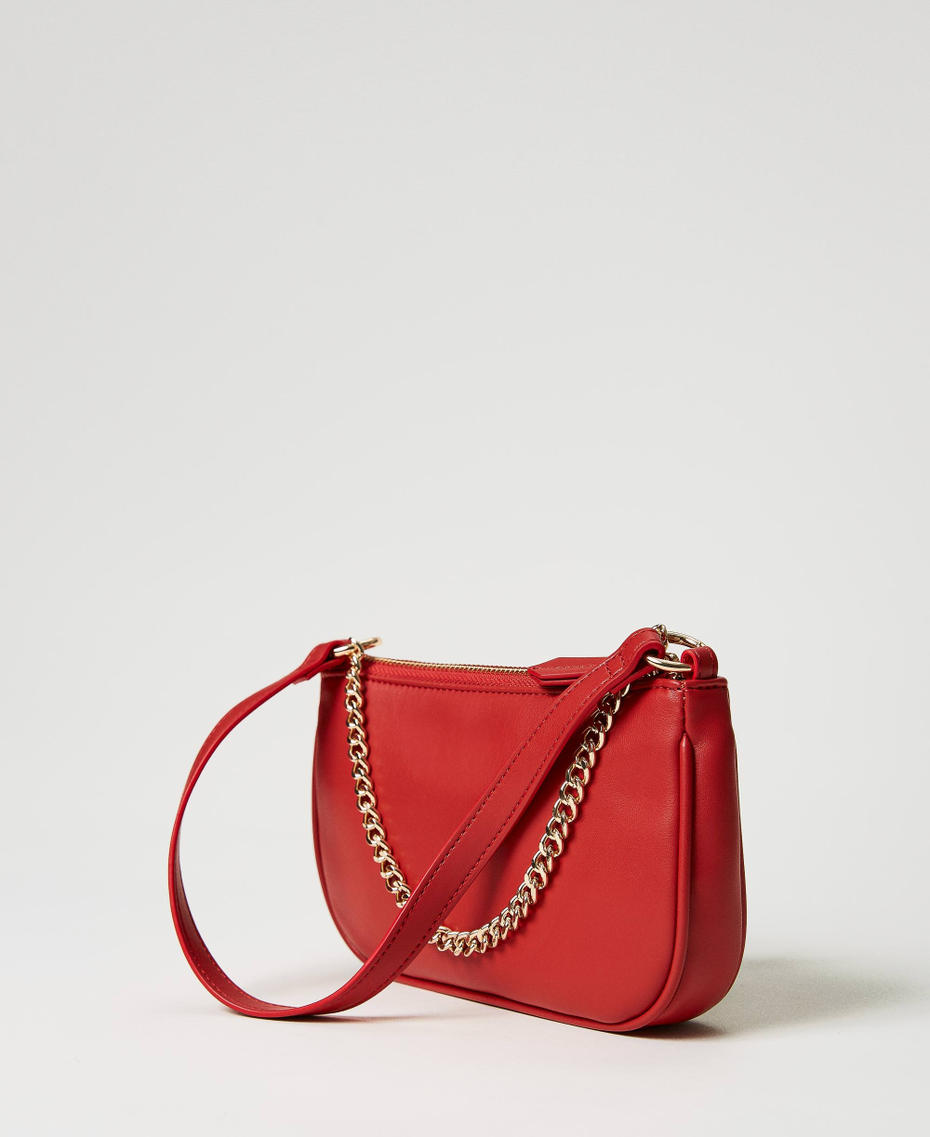 Borsa a tracolla ‘Petite’ con Oval T Rosso Papavero Donna 231TB7361_00456_03