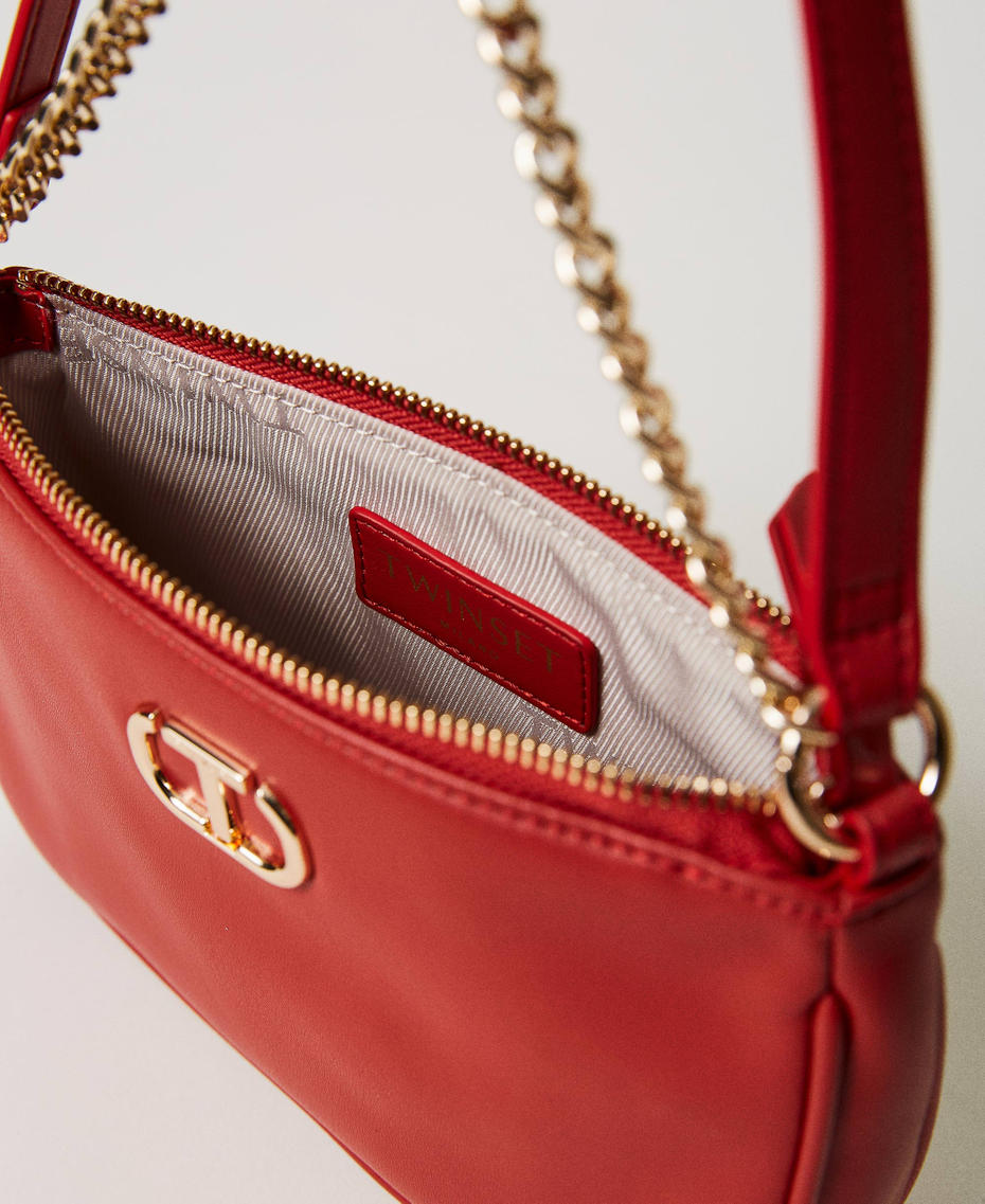 Borsa a tracolla ‘Petite’ con Oval T Rosso Papavero Donna 231TB7361_00456_04