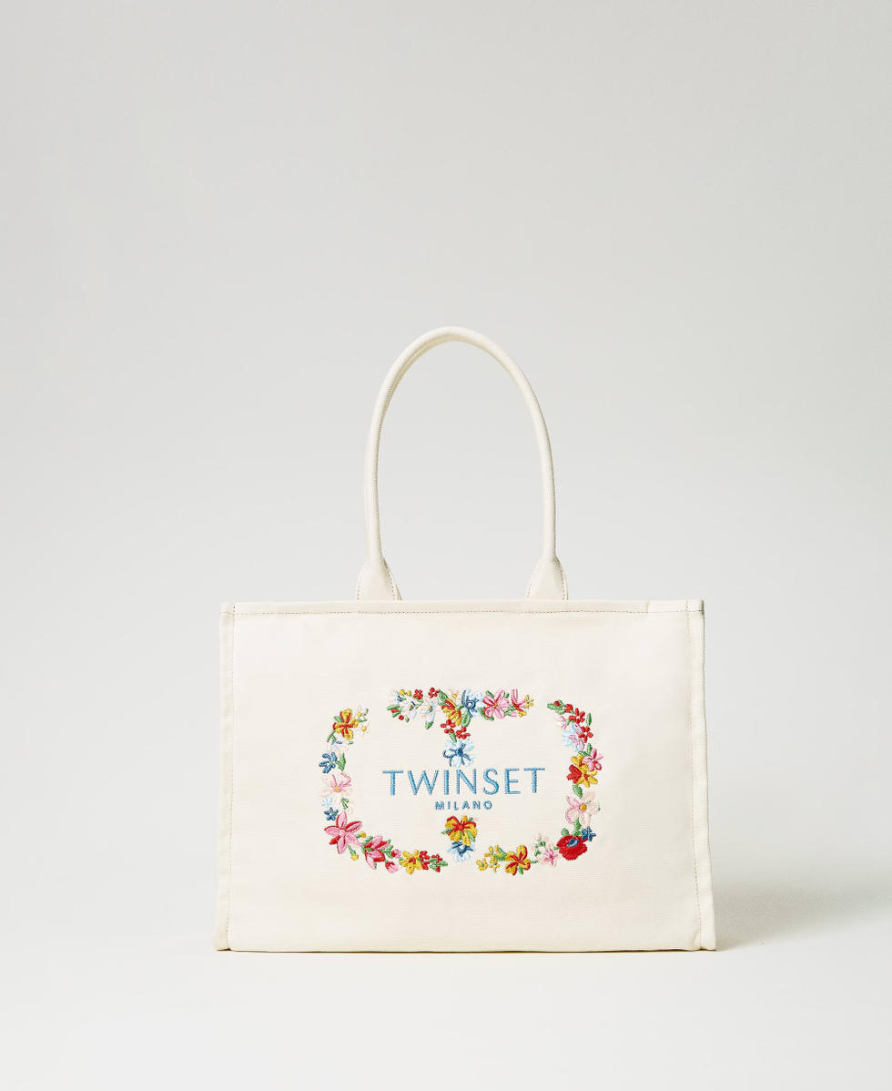 &lsquo;Bloom&rsquo; canvas shopper