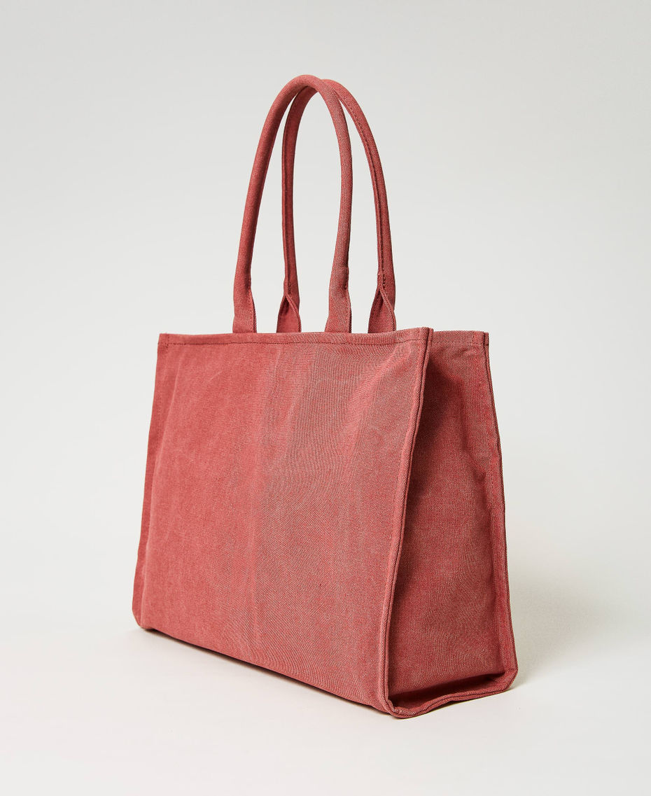 Borsa shopper ‘Bloom’ in canvas Dark Rose Donna 231TB7370_00765_03