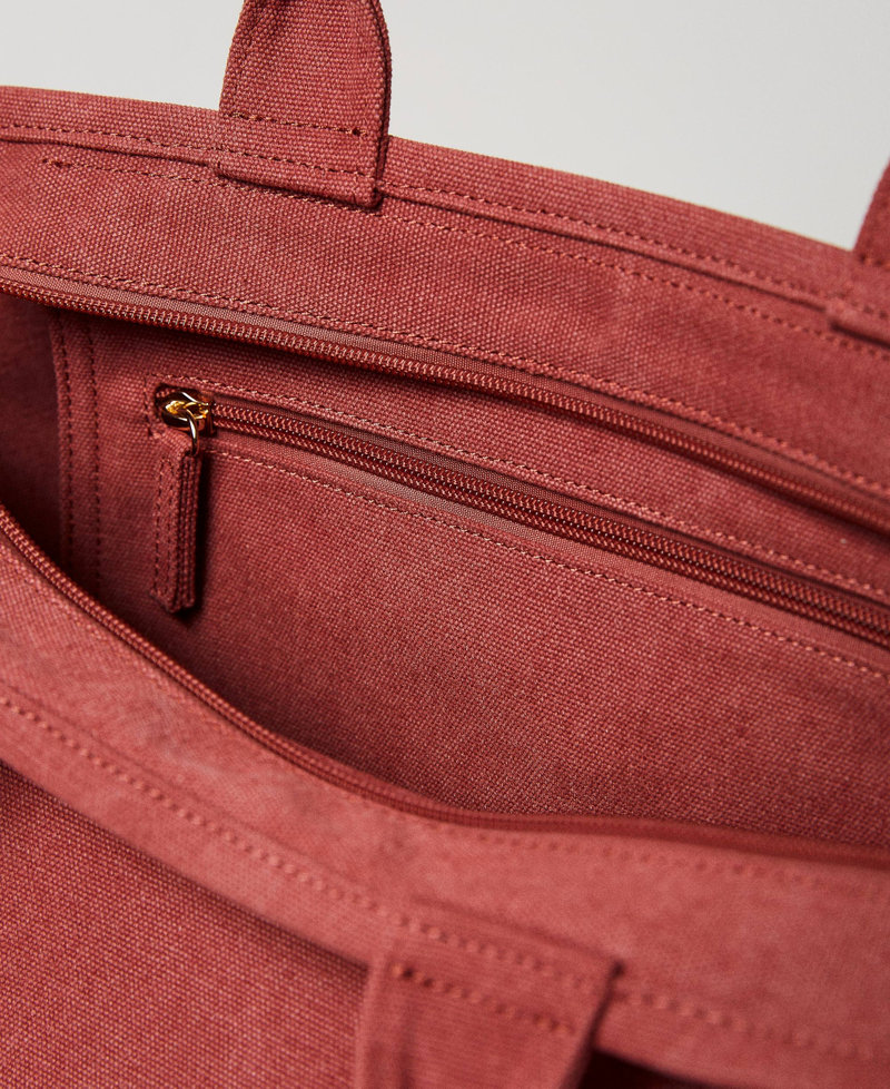 Borsa shopper ‘Bloom’ in canvas Dark Rose Donna 231TB7370_00765_04