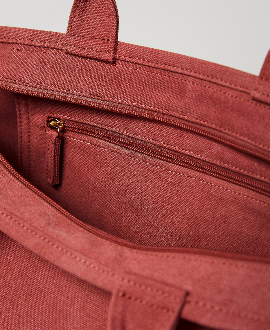 Borsa shopper ‘Bloom’ in canvas Dark Rose Donna 231TB7370_00765_04
