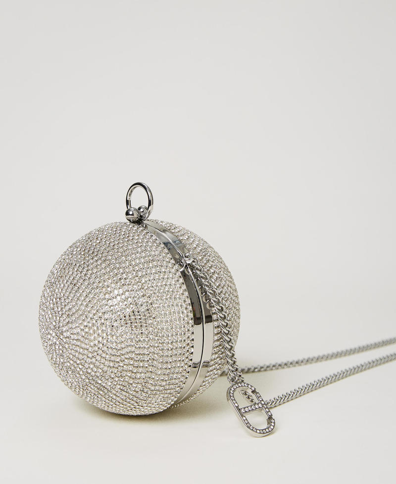 Borsa clutch a sfera con strass