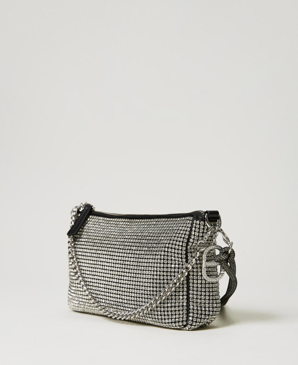 Borsa a tracolla Petite Jewel con strass Donna Argento TWINSET Milano