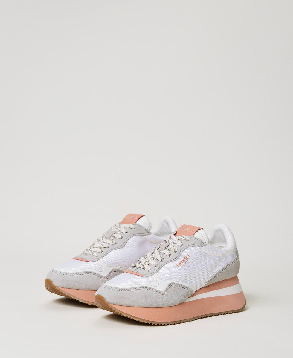 Baskets compensées avec semelle colorée