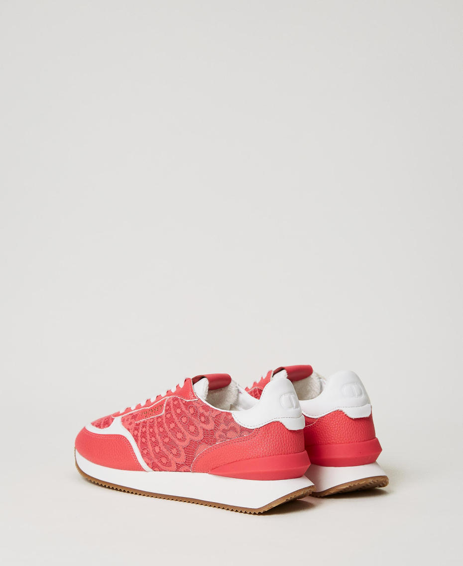 Trainers with lace inserts