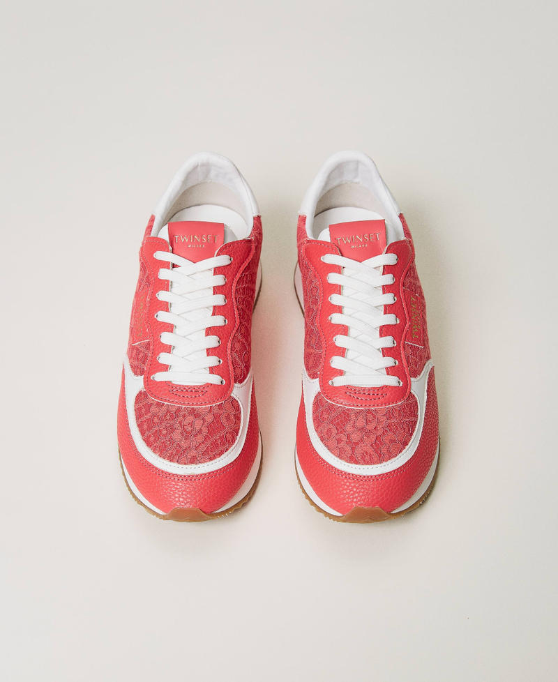 Trainers with lace inserts