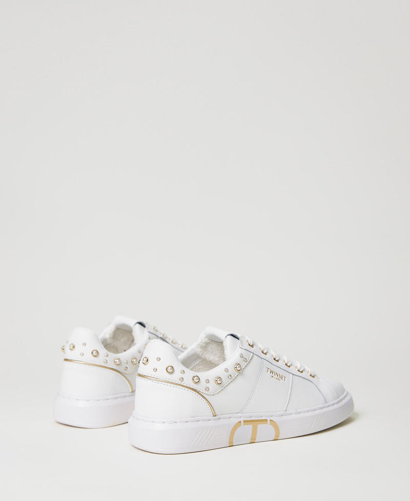 Trainers with pearls White Woman 231TCP060_00001_03