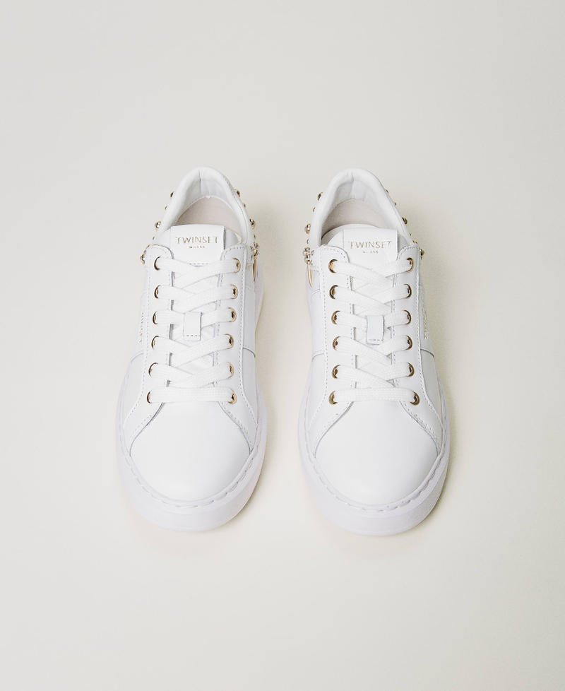 Sneakers mit Perlen Weiß Frau 231TCP060-04
