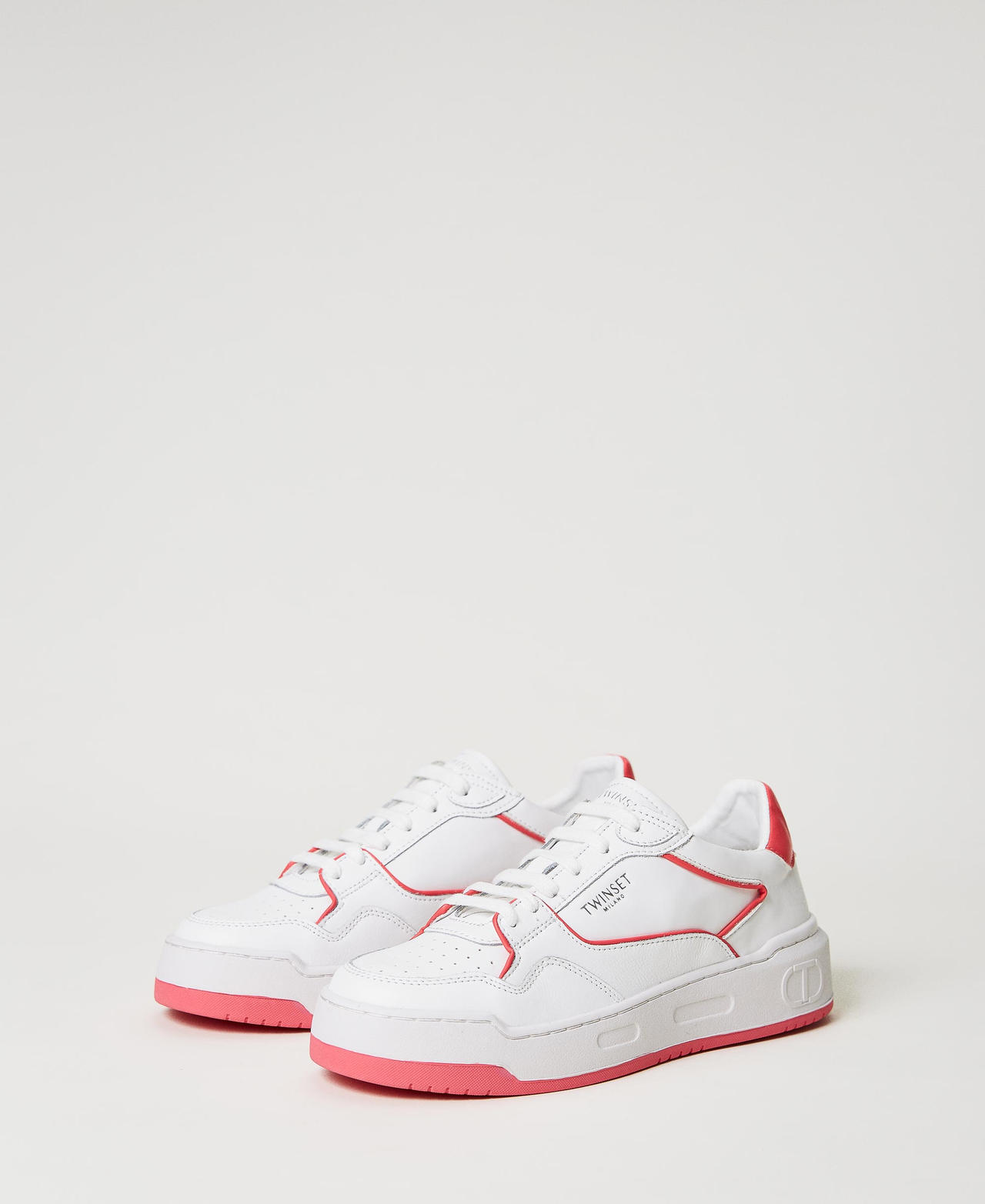 Trainers with contrasting trim Azalea Pink Woman 231TCP080_00453_02