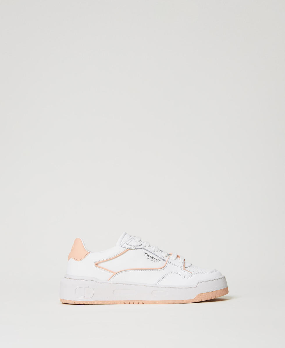Baskets avec bords contrast&eacute;s Rose Mousse Femme 231TCP080_03895_01