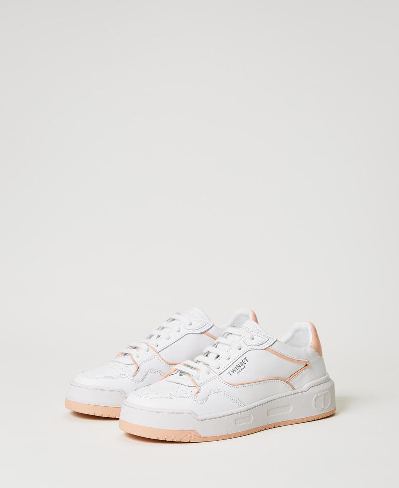 Trainers with contrasting trim Mousse Pink Woman 231TCP080_03895_02
